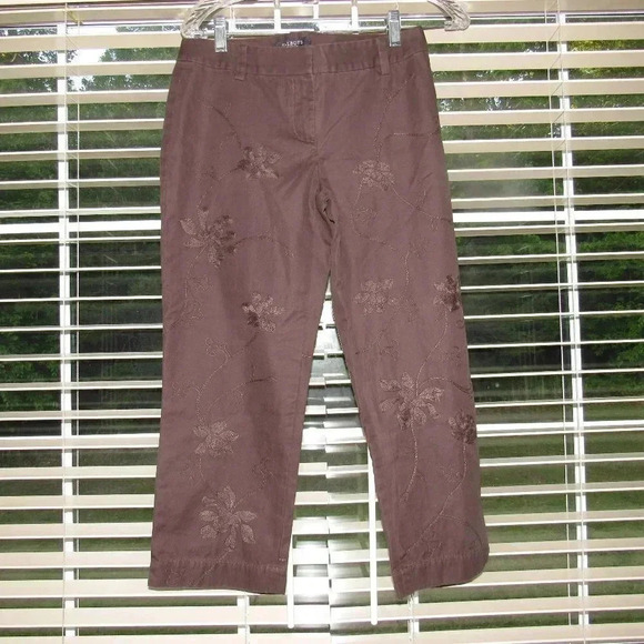 TALBOTS Signature Slim Brown Ankle Pants Size 2P - Picture 1 of 5